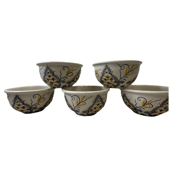 5 Pier 1 Karima 6" Soup / Cereal Bowls Looks New! Excellent Condition No Damage - Picture 4 of 6